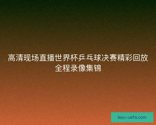 高清现场直播世界杯乒乓球决赛精彩回放全程录像集锦